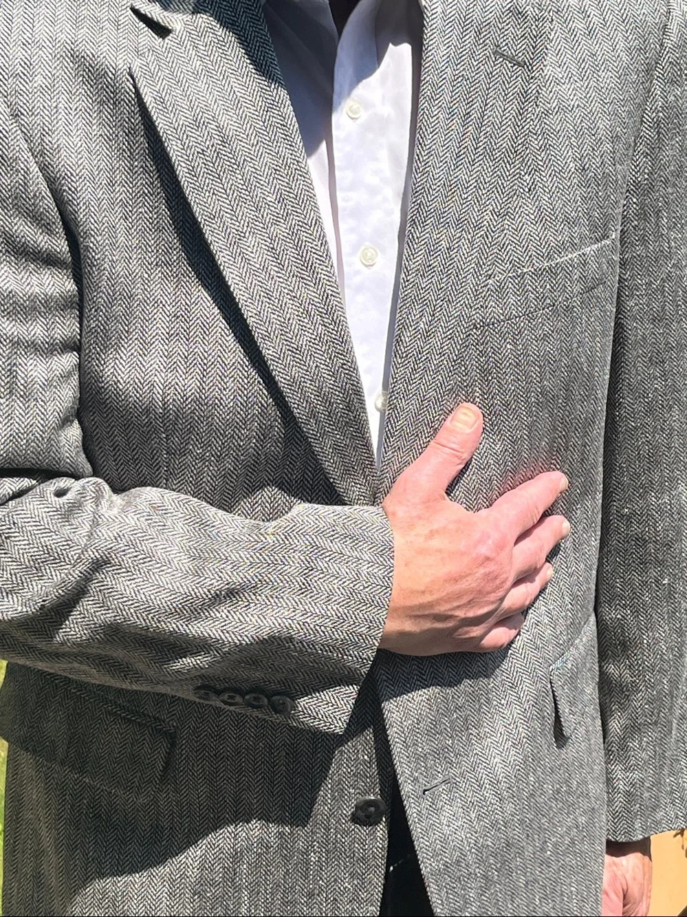 Stafford all silk herringbone pattern blazer 42R
